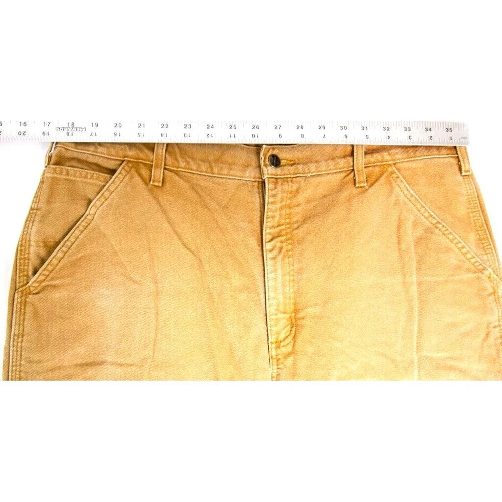 Carhartt Original Dungaree Fit Cargo Work Pants Canvas Tan Size 38 X 32